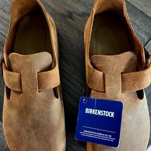 NWT Birkenstock Tobacco Oiled Boston Clogs